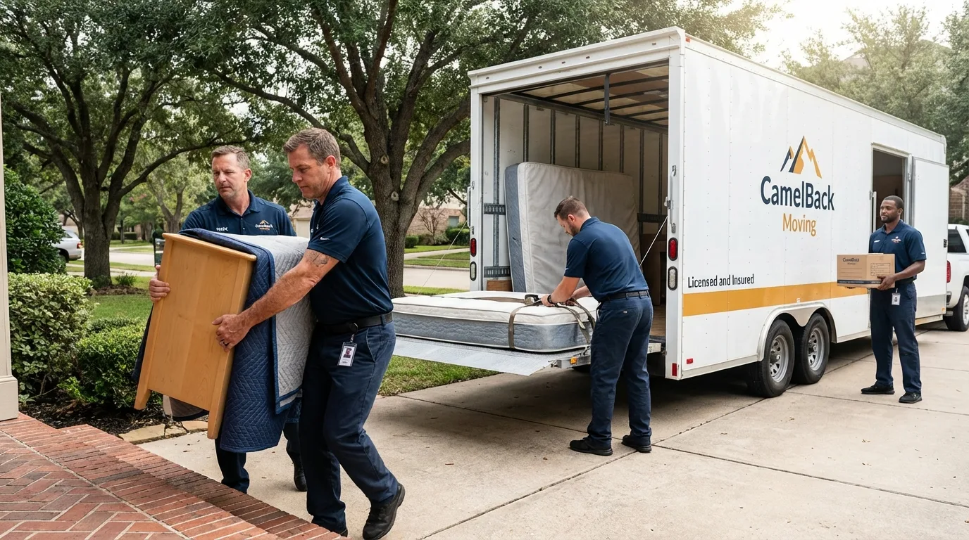 Crew loading residential truck for cross-state move from Springfield, NJ